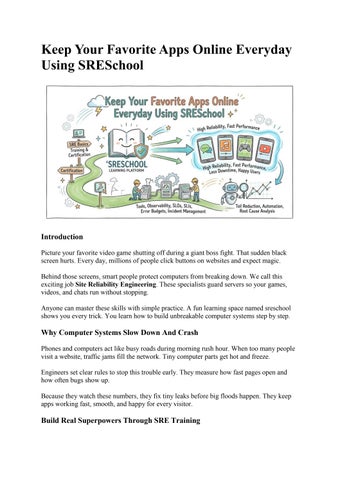 Keep Your Favorite Apps Online Everyday Using SRESchool