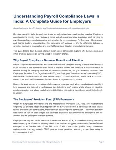 Understanding Payroll Compliance Laws in India | Payroll Outsourcing Company