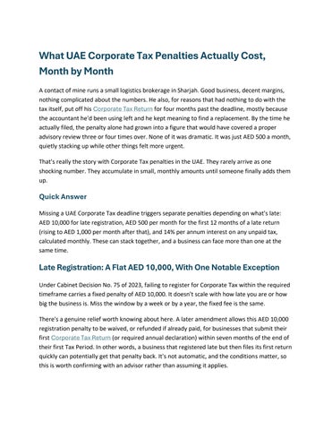 What UAE Corporate Tax Penalties Actually Cost, Month by Month 