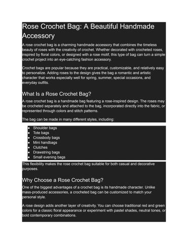 Rose Crochet Bag_ A Beautiful Handmade Accessory