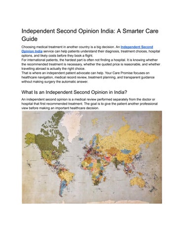 Independent Second Opinion India