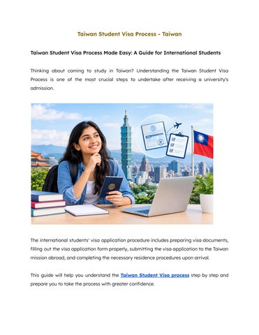 Taiwan Student Visa Process Made Easy A Guide for International Students