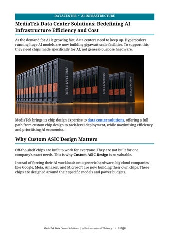MediaTek Data Center Solutions: AI Infrastructure Efficiency