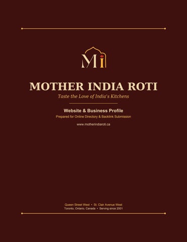 MOTHER INDIA ROTI - Business Profile & Website Directory