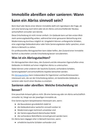 Immobilie abreißen oder sanieren_ Wann kann ein Abriss sinnvoll sein_