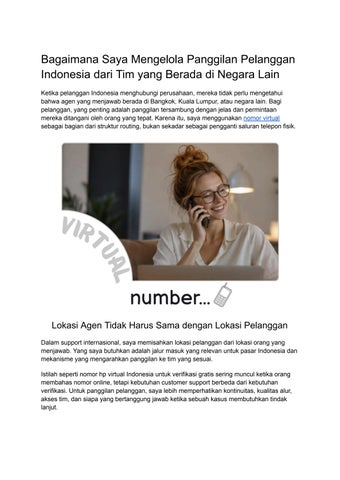 Bagaimana Saya Mengelola Panggilan Pelanggan Indonesia dari Tim yang Berada di Negara Lain