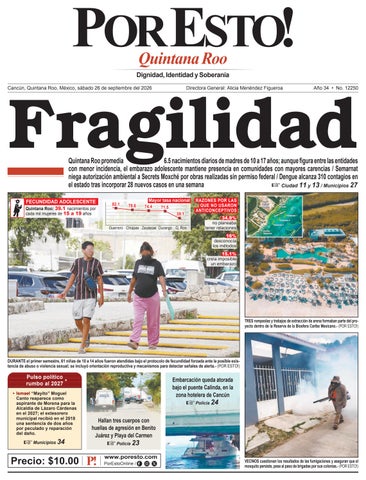 PORTADA POR ESTO CANCUN, SABADO 26 DE SEPTIEMBRE DE 2026