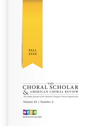NCCO Choral Scholar Vol. 63-2