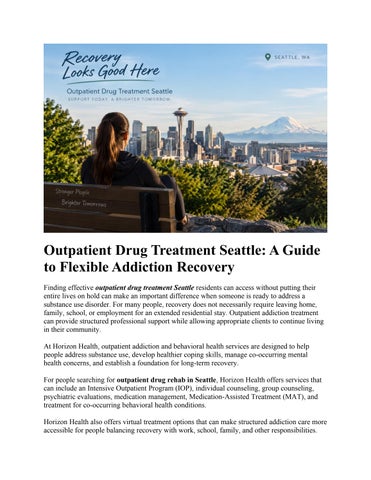 best Outpatient Drug Treatment Seattle