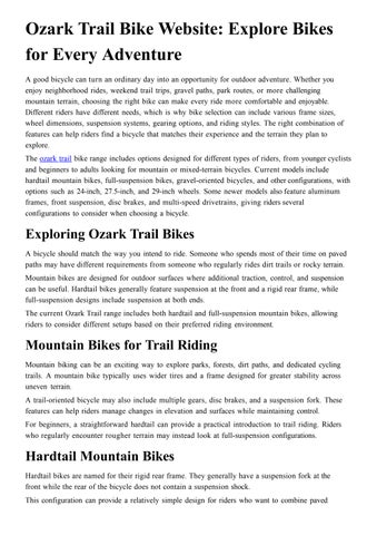 Ozark Trail Bike Website  