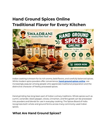 Hand Ground Spices Online  Traditional Flavor for Every Kitchen