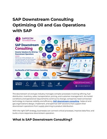 SAP Downstream Consulting Optimizing Oil and Gas Operations with SAP
