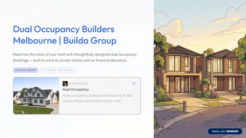 Dual Occupancy Builders Melbourne for Smarter Two-Home Developments