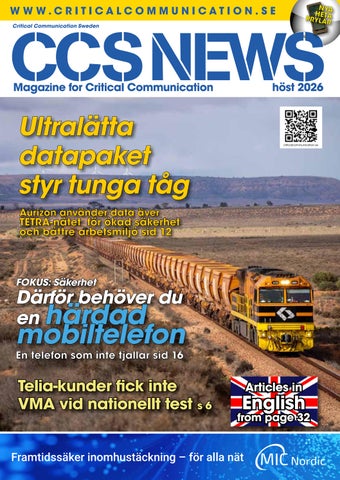 CCS News 2026 #3 - Lätta datapaket - tunga tåg, härdade mobiler, Myterna om privata 5G-nät