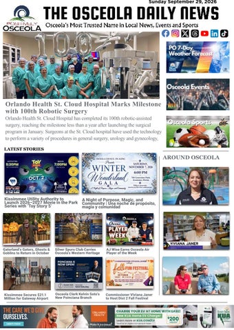 The Osceola Daily News for Sunday September 29, 2026