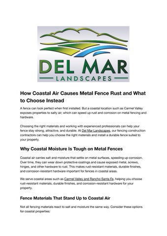 How Coastal Air Causes Metal Fence Rust and What to Choose Instead
