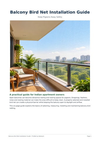 Balcony Bird Net Installation Guide.