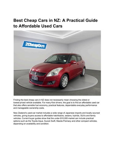 Best Cheap Cars in NZ_ A Practical Guide to Affordable Used Cars