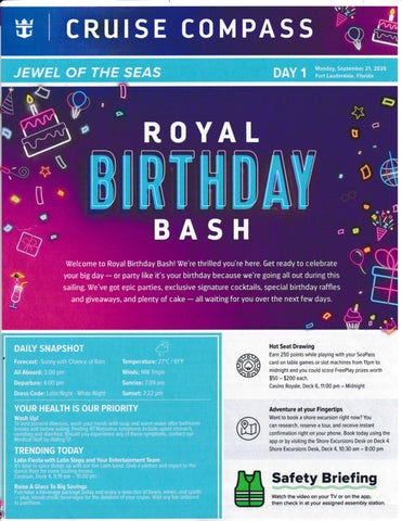 Jewel of the Seas 4-night Bahamas Getaway Cruise Compass - September 21, 2026