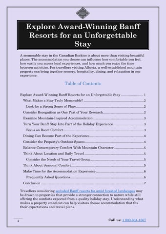 Explore Award-Winning Banff Resorts Guide