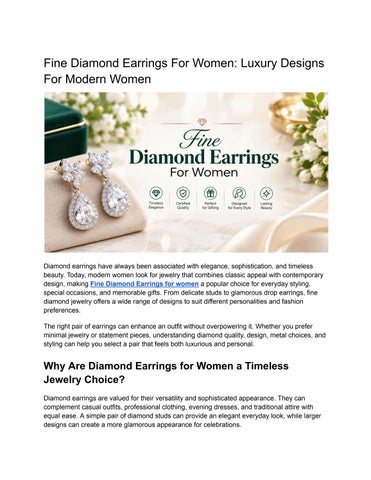 Fine Diamond Earrings for Women