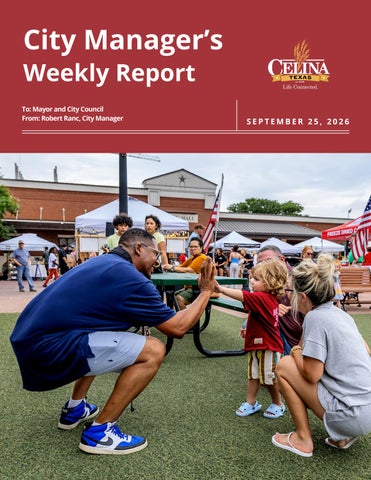 City Manager's Weekly Report (September 25, 2026)