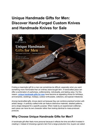 Unique Handmade Gifts for Men_ Discover Hand-Forged Custom Knives and Handmade Knives for Sale