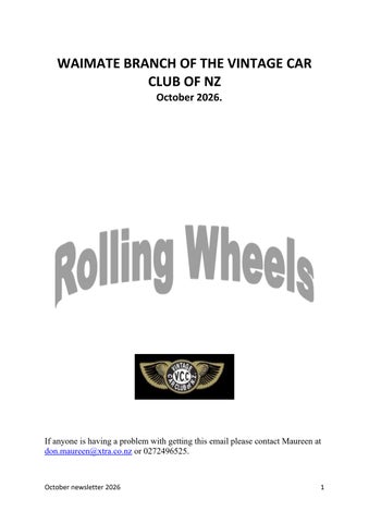 VCC Waimate VCC Newsletter OCTOBER 2026