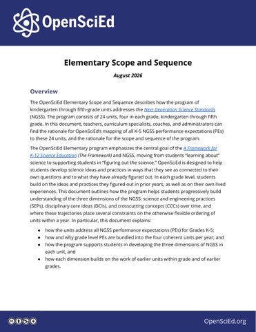 Elementary Scope & Sequence Final 2026