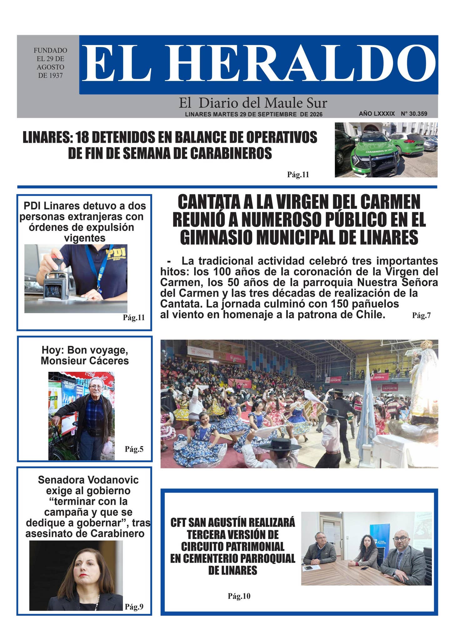 Martes 29 de septiembre 2026