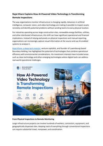 Rajat Khare on AI Video Technology for Remote Inspections Today
