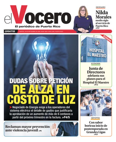 EL VOCERO | Edición martes, 29 de septiembre de 2026