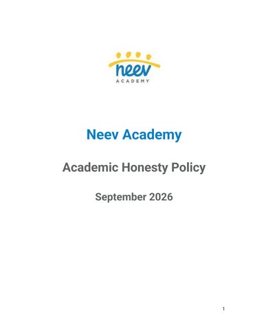 Academic Honesty Policy September 2026