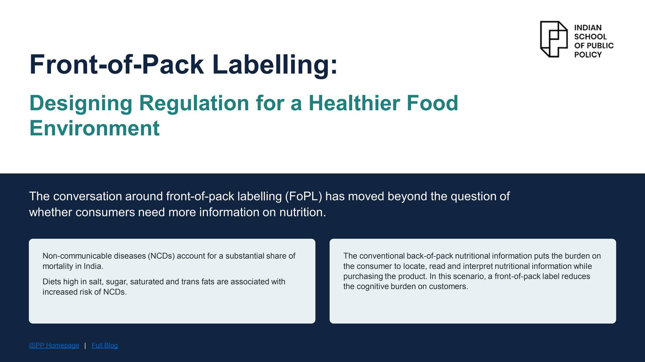 Front-of-Pack Labelling: Designing Regulation for a Healthier Food ...