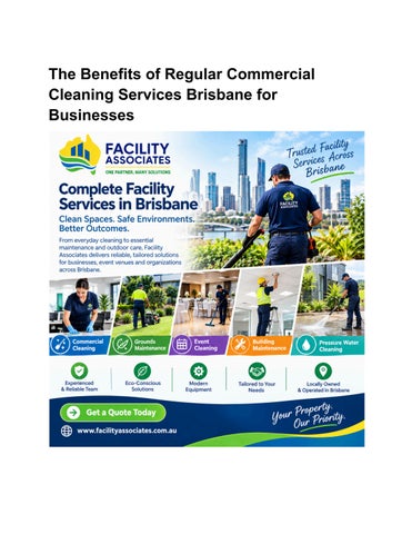 The Benefits of Regular Commercial Cleaning Services Brisbane for Businesses