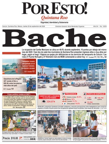 PORTADA POR ESTO CANCUN, MARTES 29 DE SEPTIEMBRE DE 2026