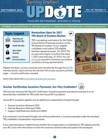 Update Newsletter -- September 2026