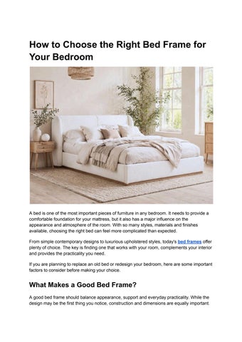 How to Choose the Right Bed Frame for Your Bedroom