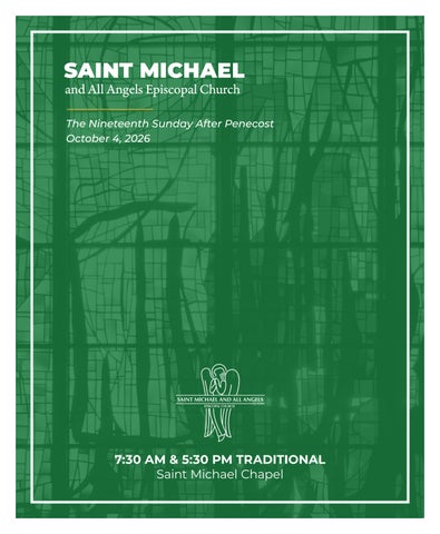 OCT. 4 | 7:30 AM & 5:30 PM Traditional Worship Bulletin