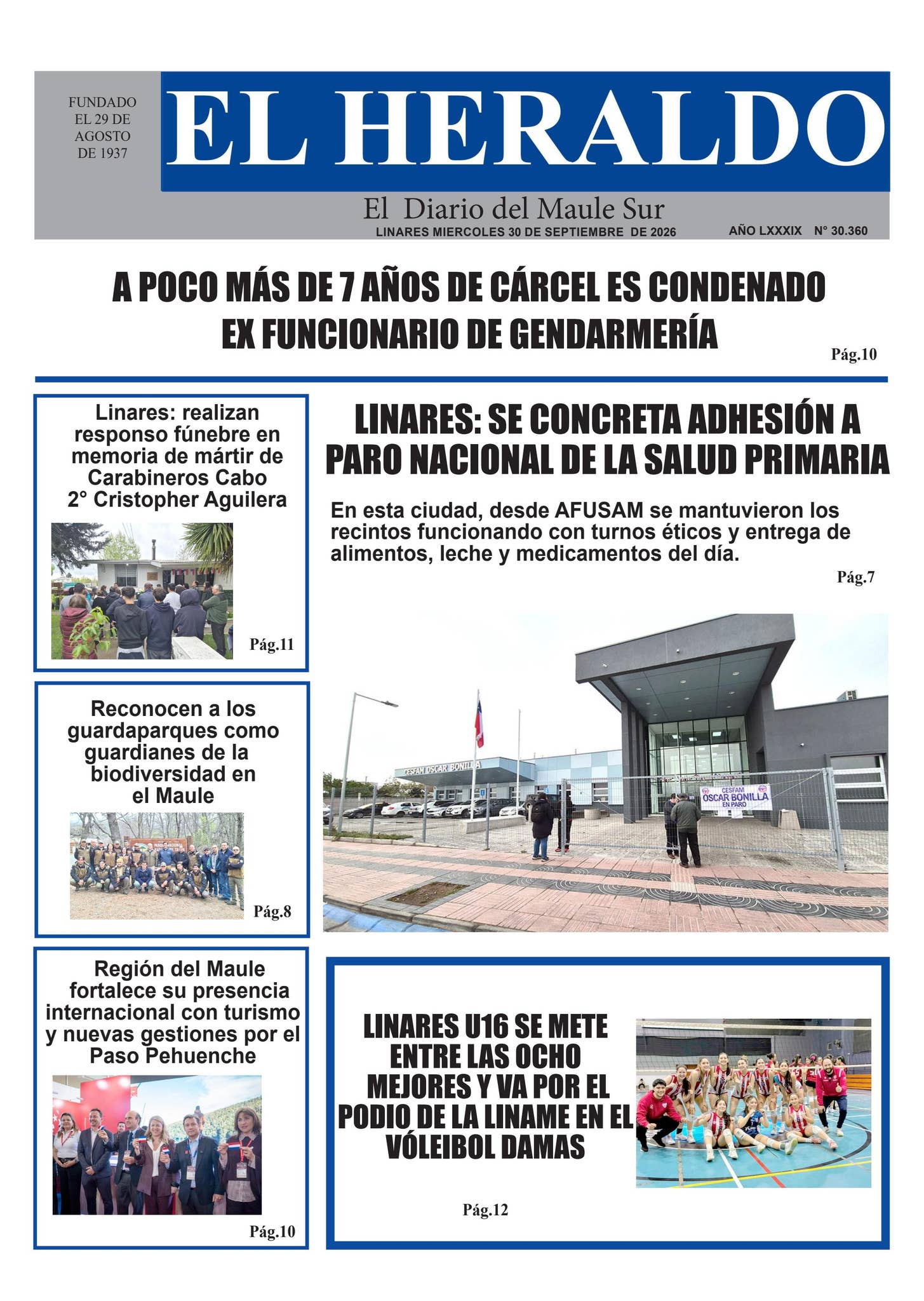 Mieroles 30 de septiembre 2026