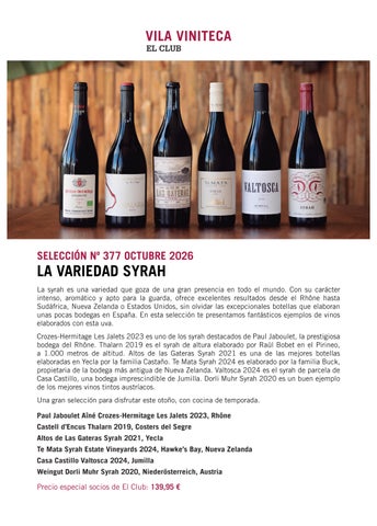 SELECCIÓN Nº 377 OCTUBRE 2026. LA VARIEDAD SYRAH