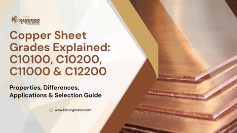 Copper Sheet Grades Explained C10100, C10200, C11000 & C12200 by Kanungo Steel