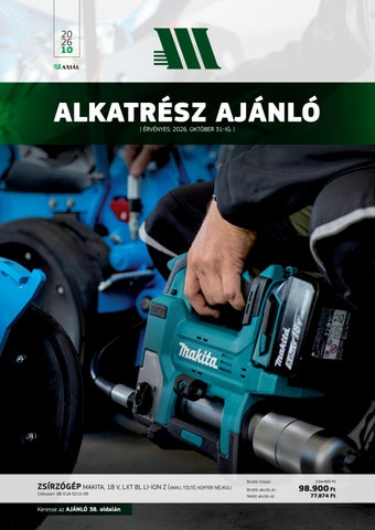 Alkatrész Ajánló 2026. október