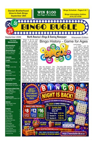 September 2026 Wisconsin Bingo Bingo 12  pages