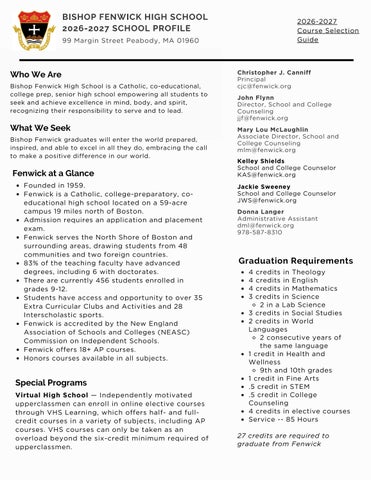 Bishop Fenwick High School -- School Profile 2026-27 by Bishop Fenwick ...