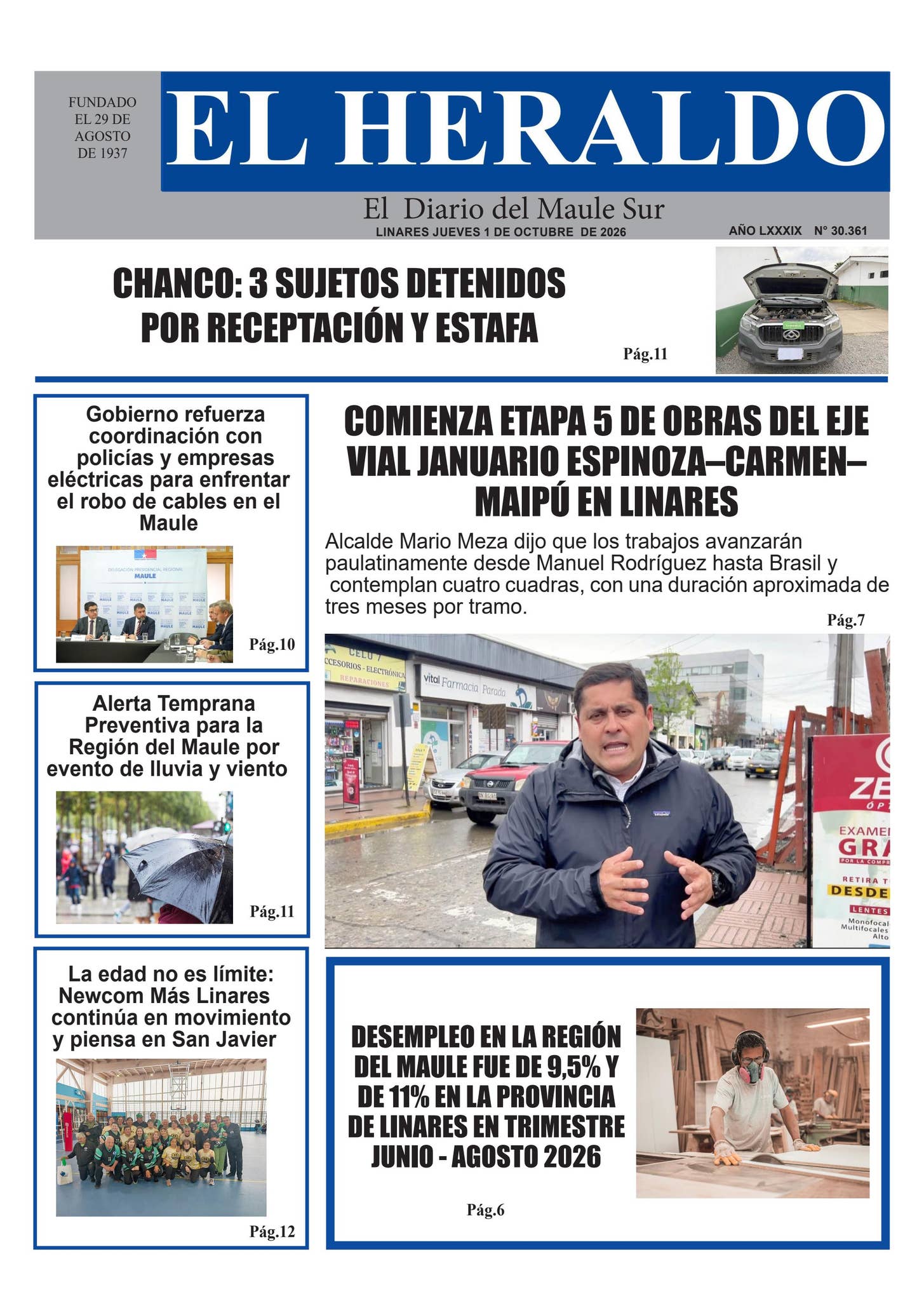 Jueves 01 de octubre 2026