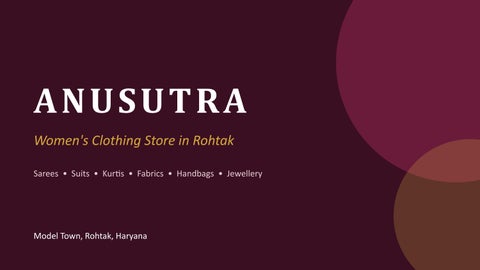 Anusutra – Ethnic Wear & Women’s Fashion Collection in Rohtak