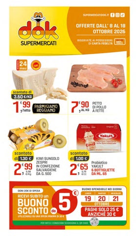 Offerte dal 8 al 18 Ottobre 2026