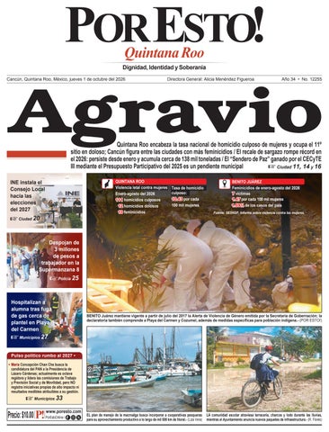 PORTADA POR ESTO CANCUN, JUEVES 1 DE OCTUBRE DE 2026