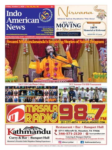 Indo-American News: October 2, 2026
